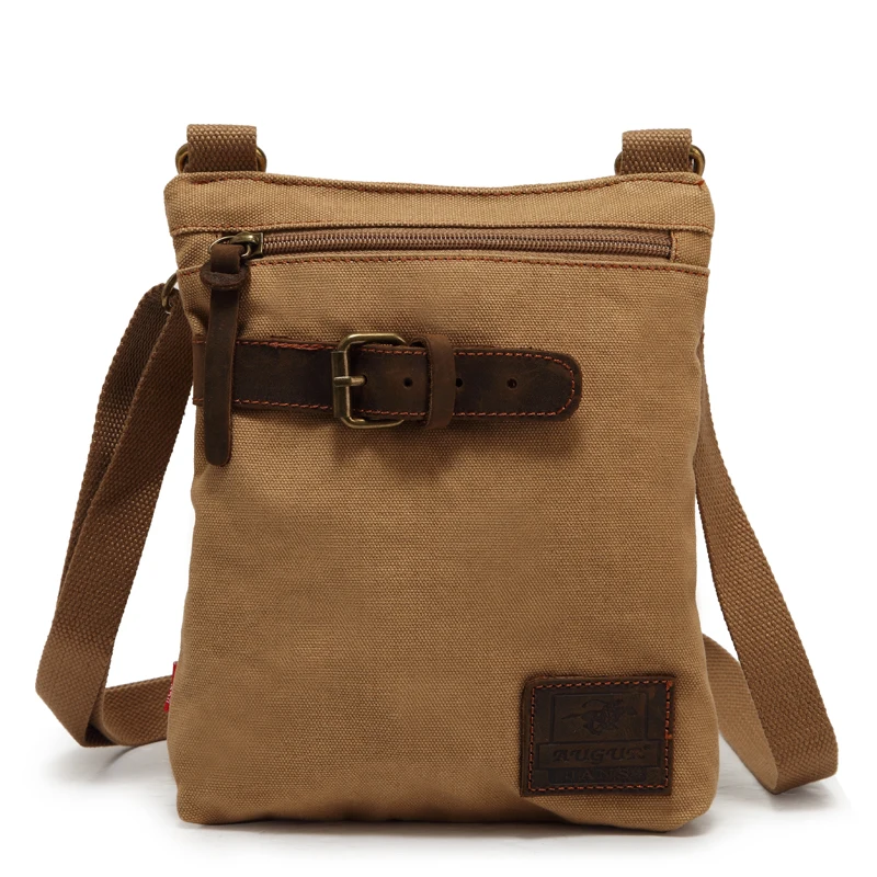 New Fashion Men Casual Canvas Crossbody Bag Messenger Shoulder Tote Briefcase Lightweight Travel Handbag Solid Color