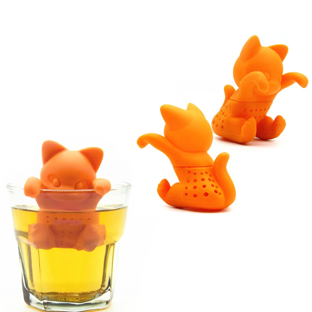 Силиконовый инфузер для чая милая белка бегемот форма кошки чайная кружка фильтр