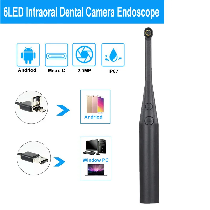 Upgrade 2MP 720P Intraoral Dental HD камера эндоскоп 6 светодиодный USB осмотр оральная в реальном