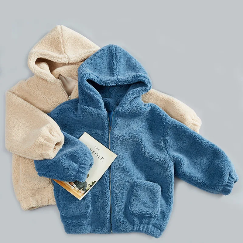 

Lamb jacket female hooded lamb down jacket autumn and winter Korean version of wild thick warm furry jacket large size loose