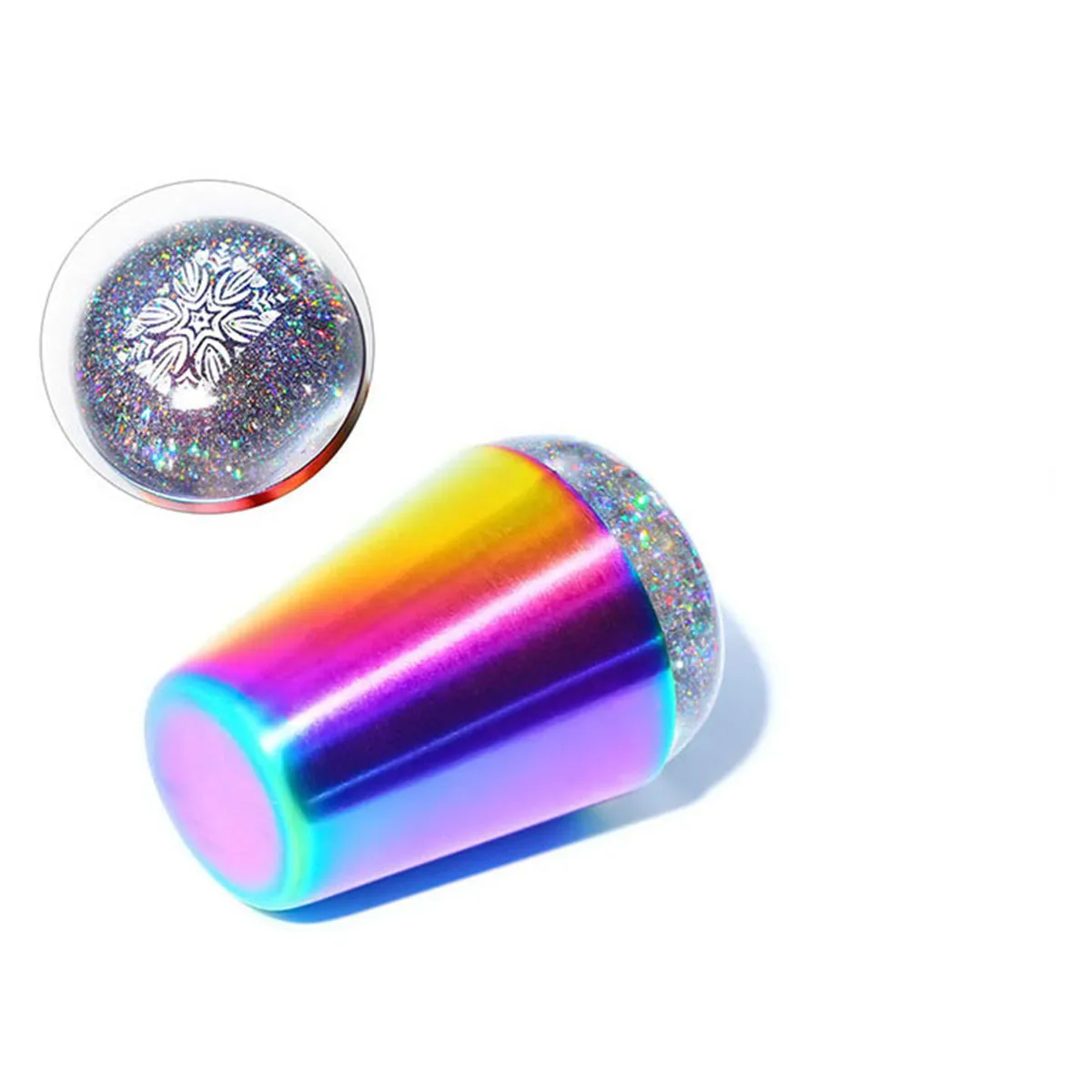 Блестящие прозрачные силиконовые штампы для ногтей с ручкой русалка - купить по