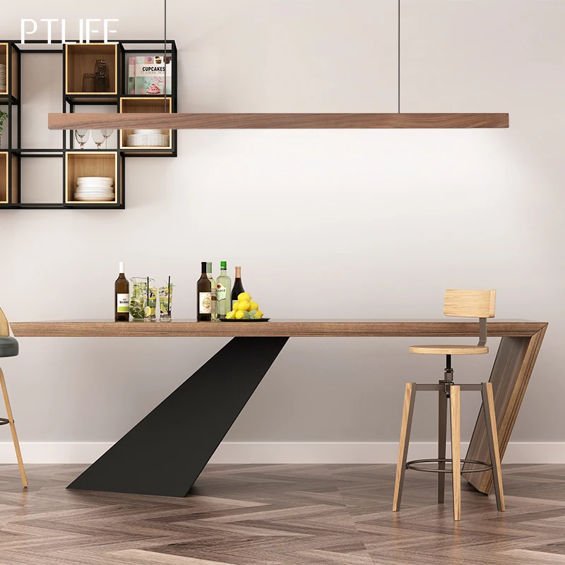 

Скандинавские светодиодные светильники, современные светодиодные светильники для гостиной, кухни, офиса, бара, кафе, Длинные светильники