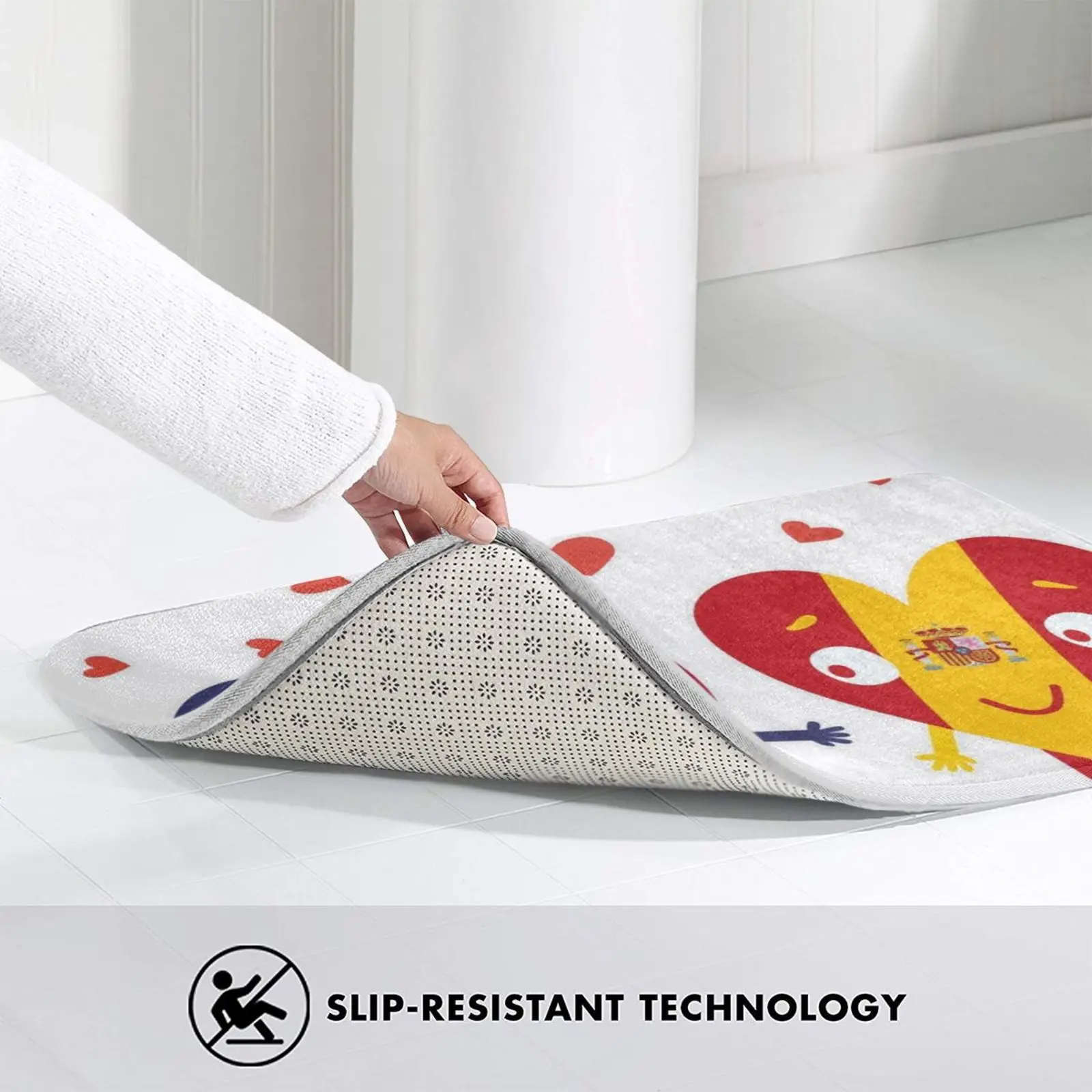 

Spain American And Spanish Flag Hearts I Espanol Design Mat Rug Carpet Anti-Slip Floor Mats Bedroom Spanish Flag Spain Flag Us