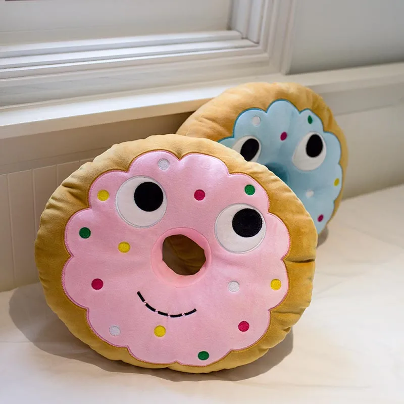 

2021 45cm Donut Plush Pillow Stuffed Food Soft Doll Macaron Donut Cushion Creative Cartoon Office Chair Home Decor Pillow Soft