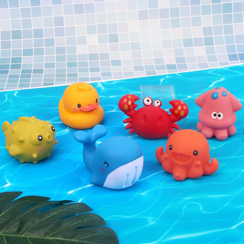 6 шт./компл. детские пляжные игрушки для купания КИТ желтая утка милые интересные