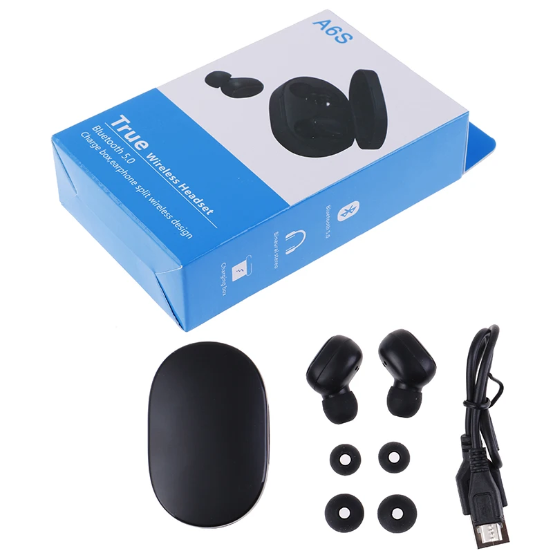 5.0 A6S TWS Wireless Earphones Bluetooth Headset Stereo Earbuds with charge box For xiaomi samsung | Электроника