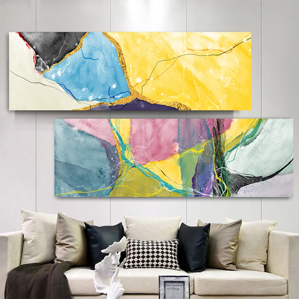 Настенный абстрактный скандинавский постер цветное искусство домашний декор