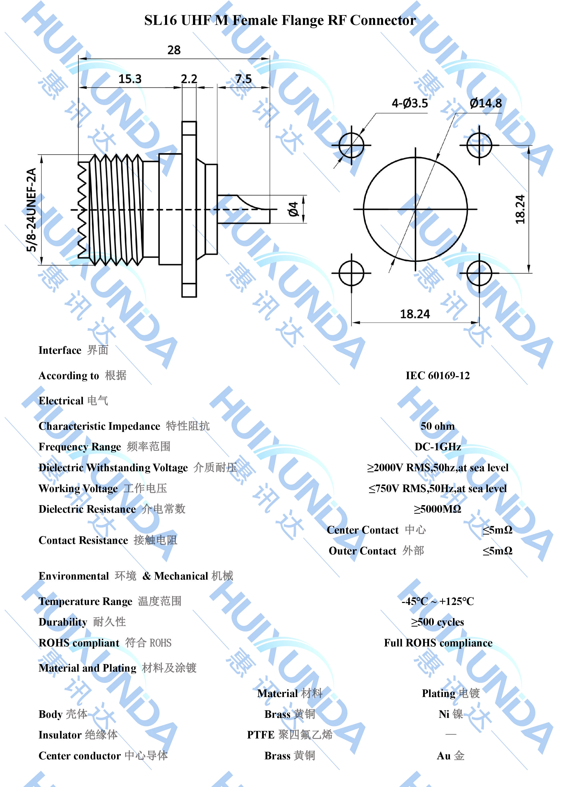 10 шт. фланцевый радиочастотный разъем
