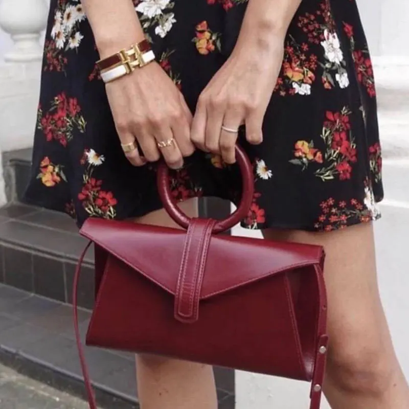 Женская модная дизайнерская сумка с кольцом и ручкой мини Кроссбоди из