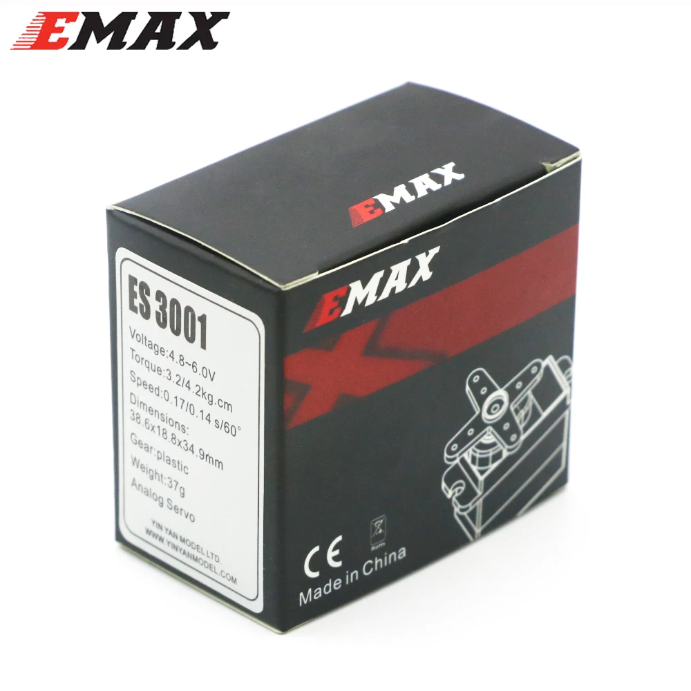RC Servo 4 шт./лот EMAX ES3001 43g стандартный аналоговый сервопривод для вертолета лодки