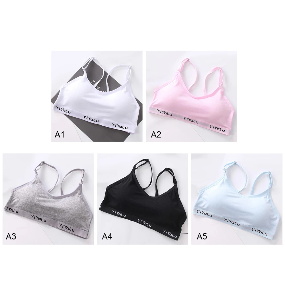 Спортивный бюстгальтер из хлопка для девочек Бюстгальтер детей подростков