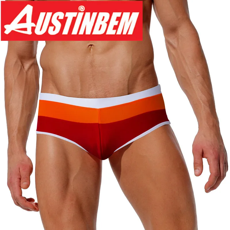 Austinbem, мужские плавки, разноцветные, плавки, купальные костюмы для мужчин, плавки, короткие, Maillot De Bain Homme Zwembroek, боксеры