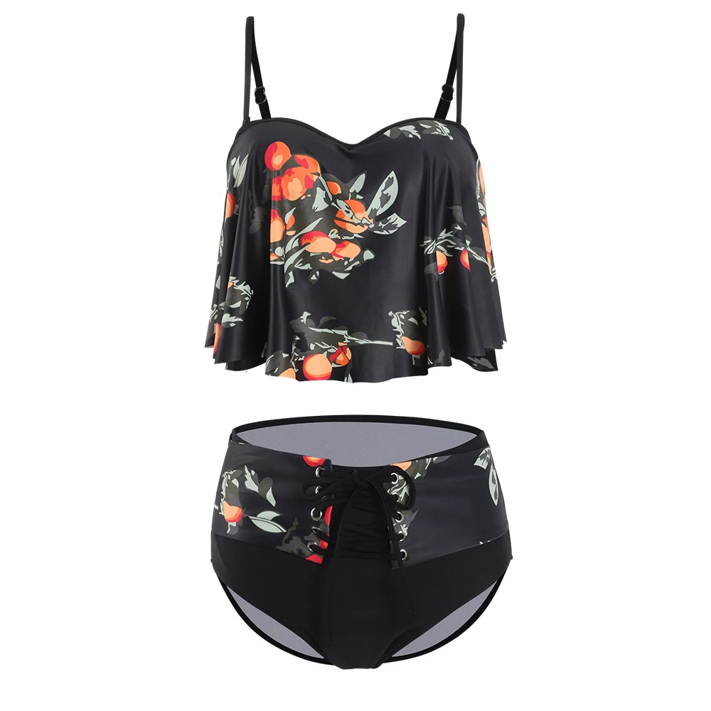 Купальник бикини с высокой талией 2020 соблазнительный купальник оборками женский