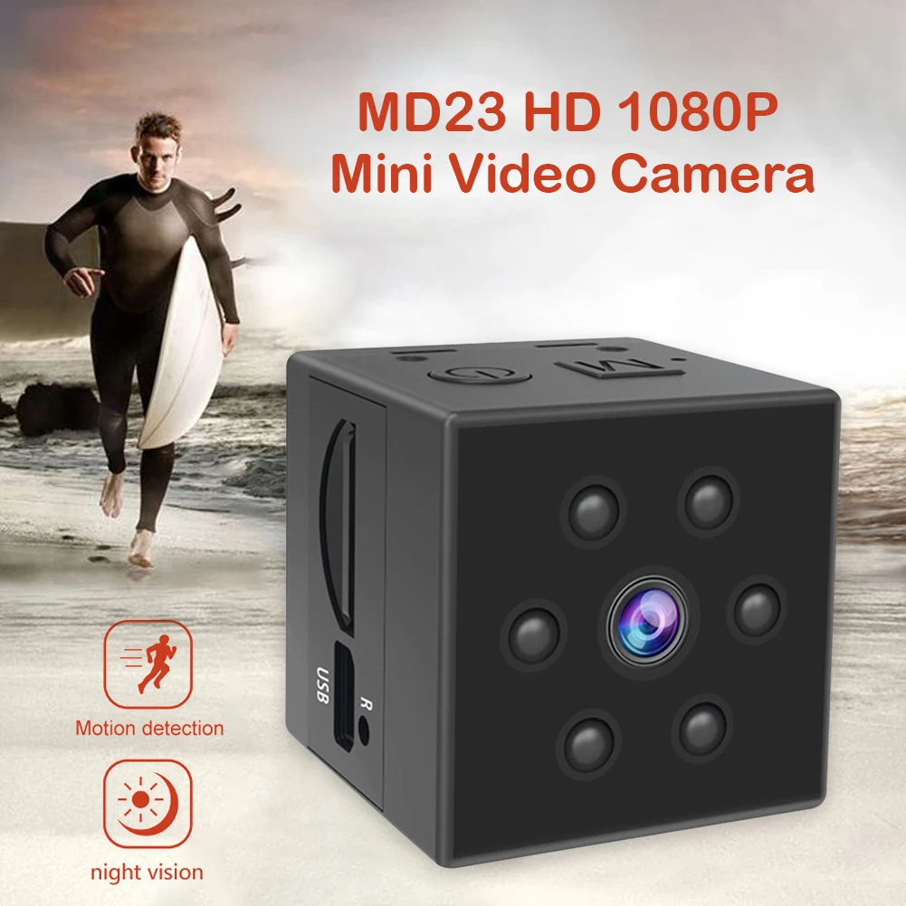 

MD23 Infrared 1080P HD Video Camera Night Vision Sports Action Computer Camera View Action Sports Camera Kit 170mAh