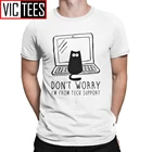 Мужские футболки I'm From Tech Support, футболки с принтом кошек, Джик, программирование, инженерное программное обеспечение, хлопковые топы, забавная футболка, европейская футболка