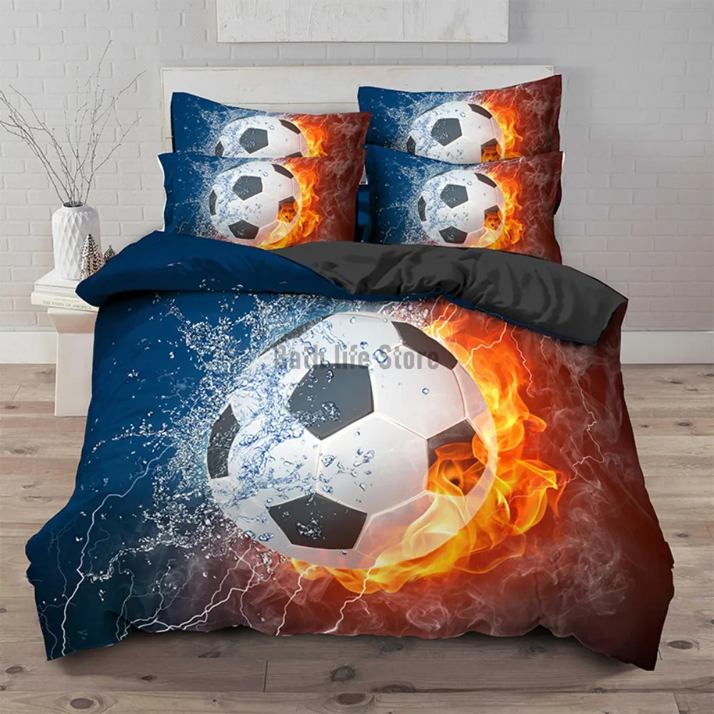 

Soccer Rugby Basketball Duvet Cover Football Bedding Sets Kids Luxury Printed Single Quilt Cover No Sheet Bedclothes