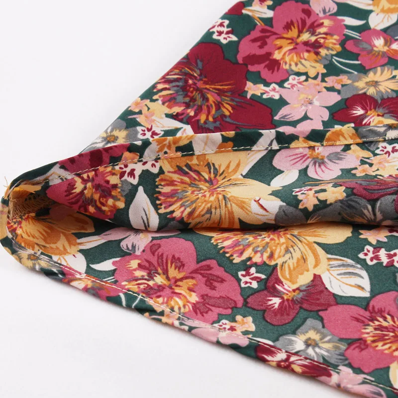 

Tonval Vintage Multicolor Floral Single Breasted Elegant Party Long Dresses for Women O-Neck Summer Spring A Line Dress