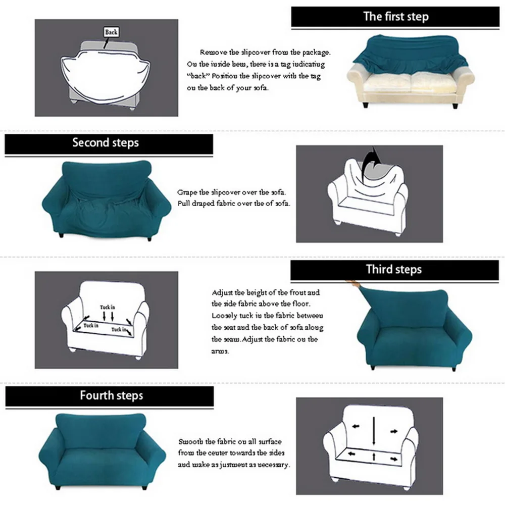 Elastic Brief Slipcover All-inclusive Anti-slip Solid Color Stretch Seat Couch Cover Sofa covers for living Room 1/2/3/4 Seater | Дом и сад