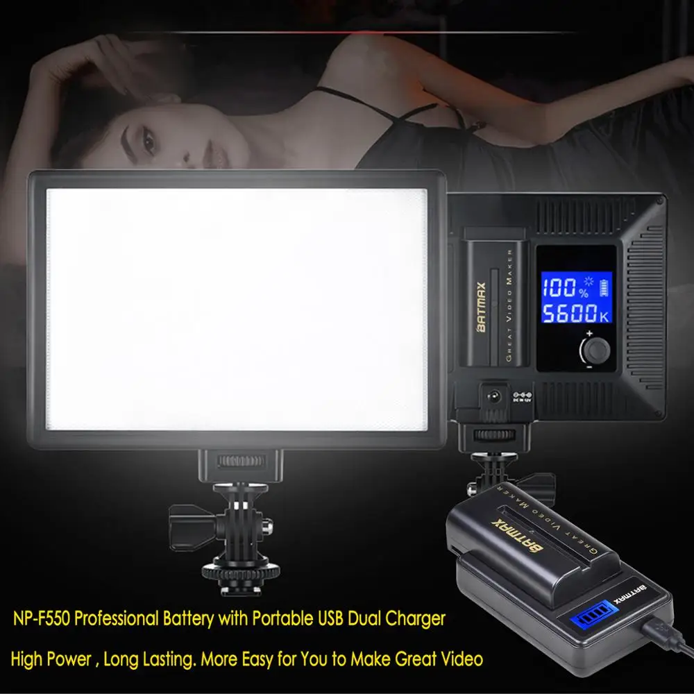 

Batmax NP-F550 F550 F570 + USB - ongnuo Godox LED YN300Air II YN300 III YN600 Air L132T