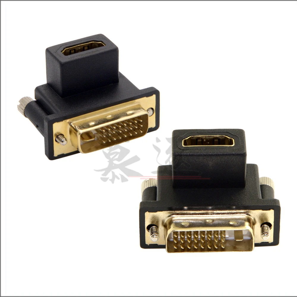 Поворотный адаптер 90 градусов вверх и вниз с вилкой DVI на HDMI совместимый женским