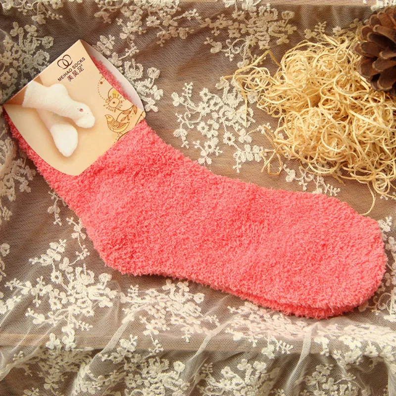 Эластичные мягкие носки для пола женщин и девочек пушистые теплые зимние дышащие