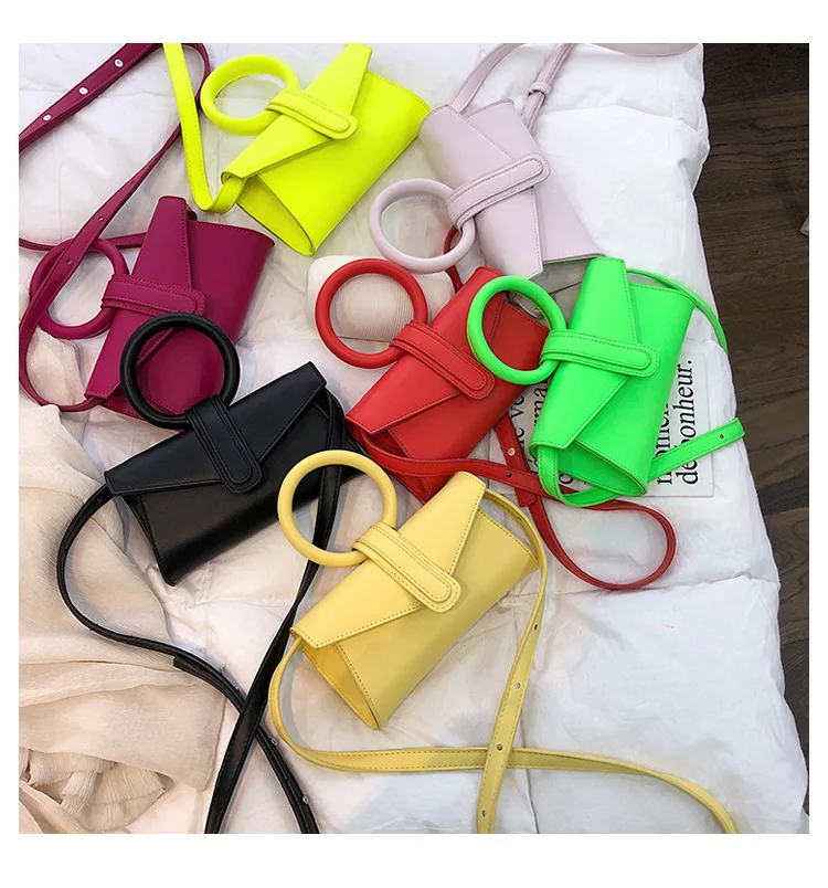 Fluorescent Color Envelope Bag For Ladies Retro High Quality Pu Leather Handbags Female Wome Elegant Korean Style Crossbody Bags
