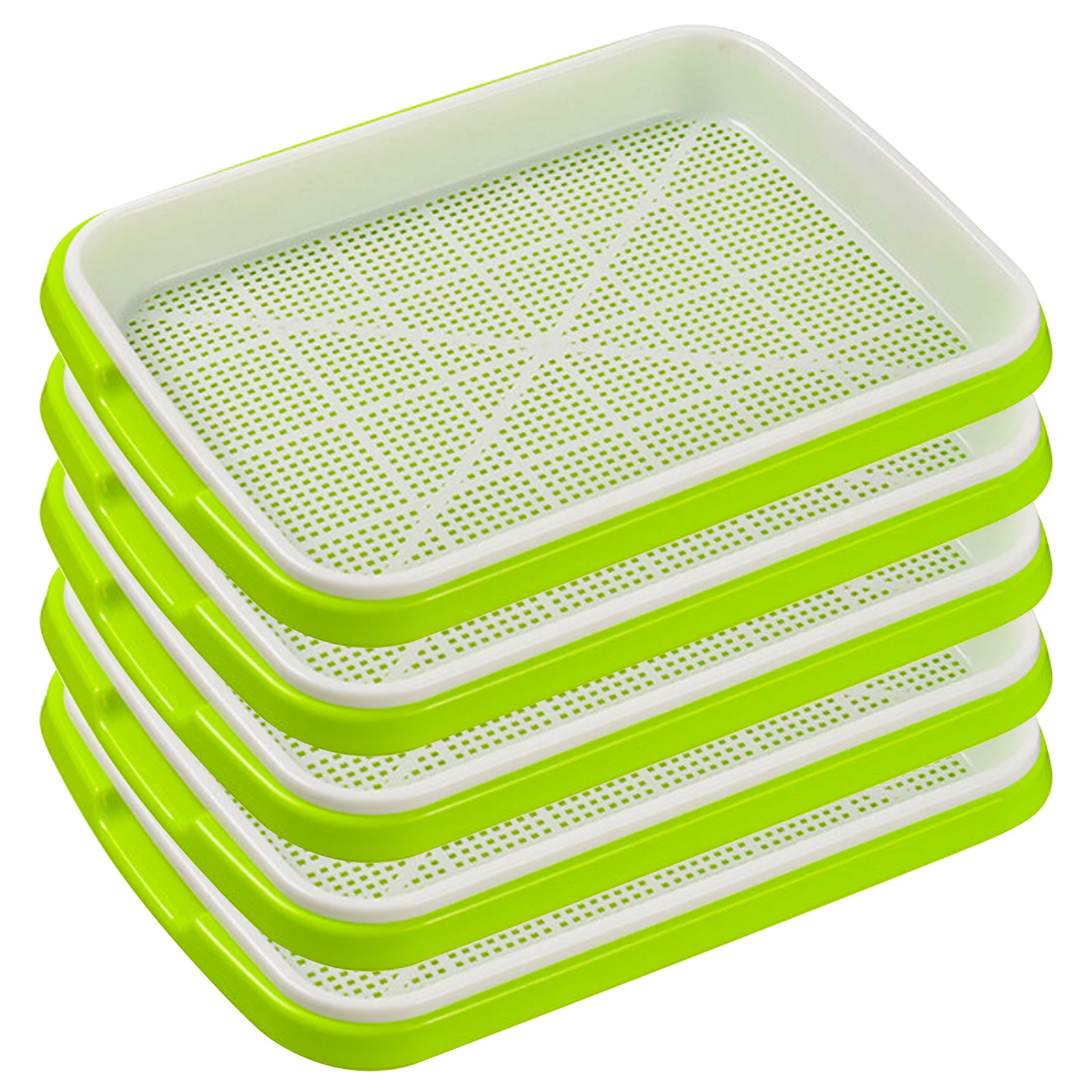 5Pcs Seed Sprouter Tray BPA Free Nursery Tray Seed Germination Tray Healthy Wheatgrass Seeds Grower Trays for Garden Home Office