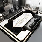 Роскошный черно-белый ковер с геометрическим мрамором, напольный коврик шириной 2,6 м, плюшевый принт, ковер для гостиной, спальни