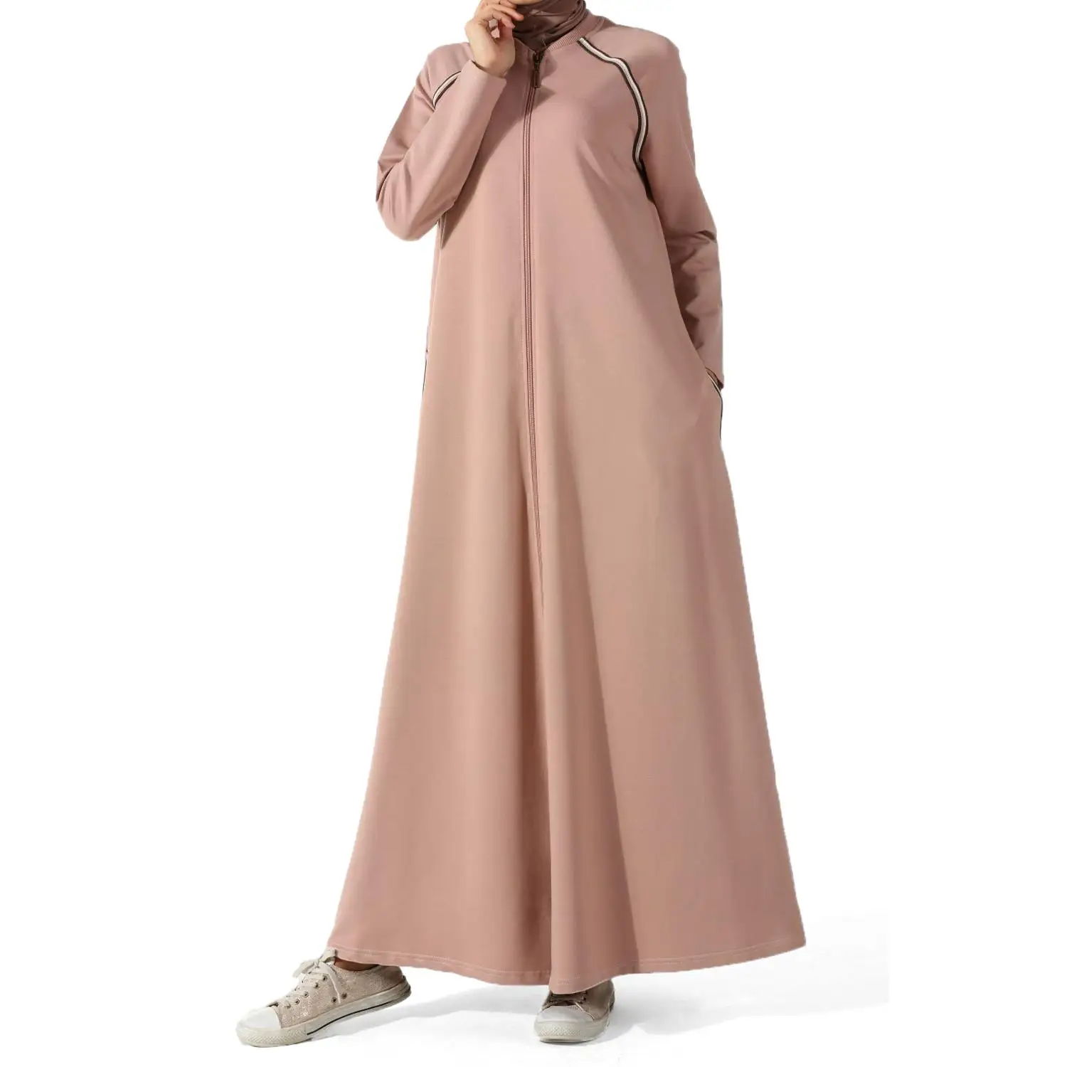 Рукав реглан в полоску Чесаная Абая|Мусульманская одежда| |