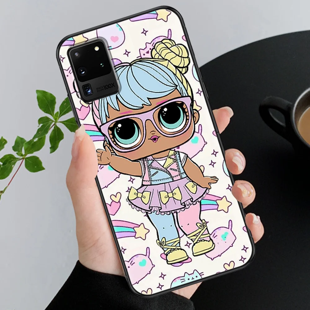 

lovely cute lol omg dolls Phone case For Samsung Galaxy Note 4 8 9 10 20 S8 S9 S10 S10E S20 Plus UITRA Ultra black luxury Etui