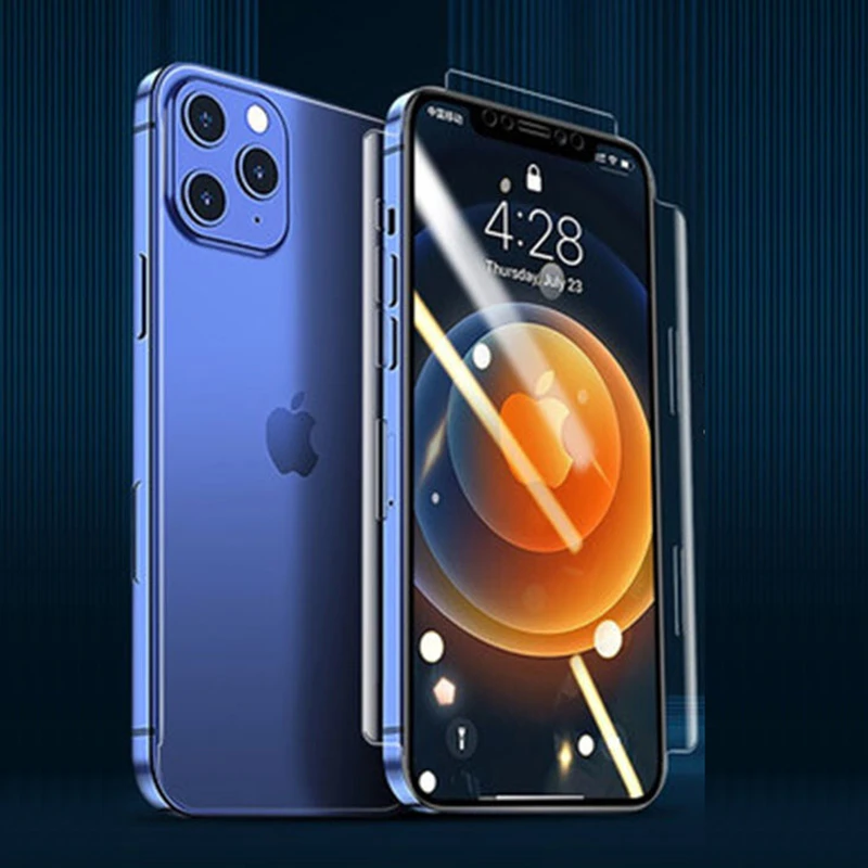Гидрогелевая пленка с полным покрытием 100 шт. для iPhone 11/12/13Pro Max/Mini Защита экрана