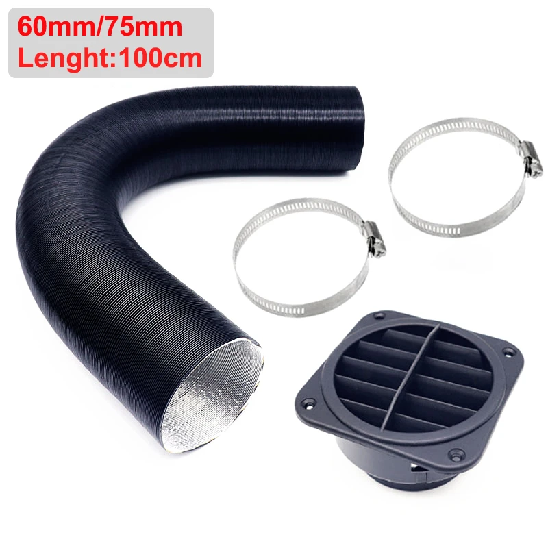 75mm / 60mm Diesel Heater Duct Hose Pipe Air Duct Air Vent Outlet Hose Clip For Webasto Eberspach Diesel Parking Heater