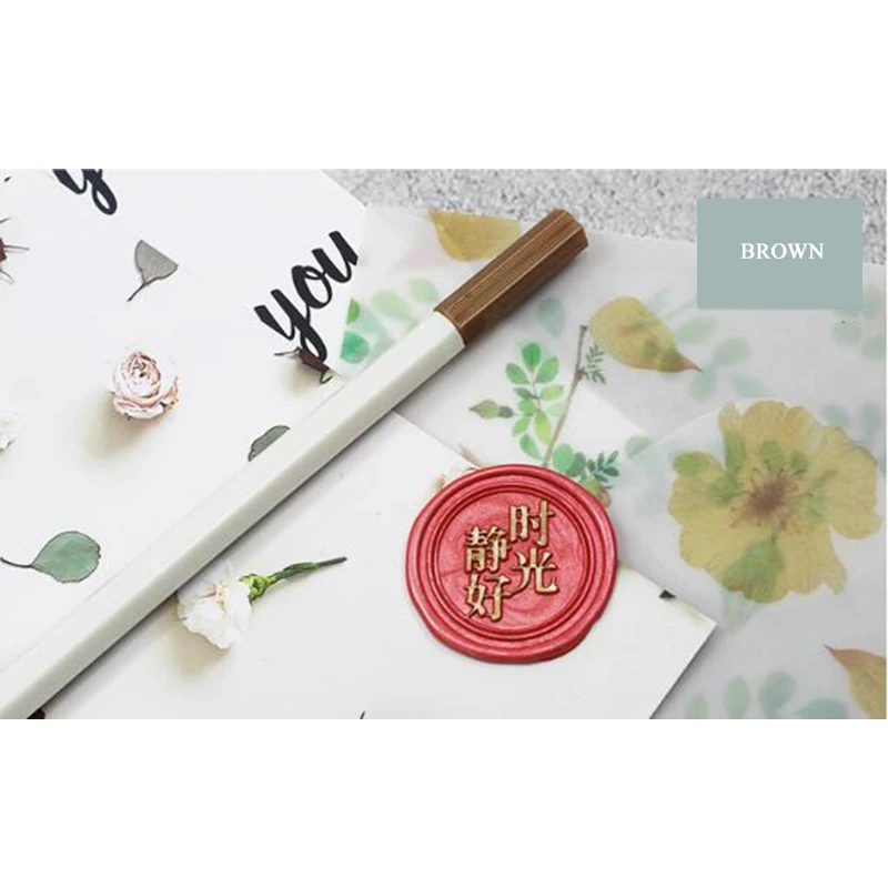 Coffee with 5pcs Wax 1 шт. цветная ручка для восковой печати, штамп, маркер, ручка для украшения восковой печати, металлический золотой цвет, ручка, металлическая Трассировка, ручка, 11 цветов - Цвет: Coffee with 5pcs Wax