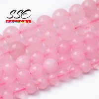 real rose quartzs natural pink crystal beads for jewelry making round loose spacer beads diy bracelets accessories 4 6 8 10 12mm