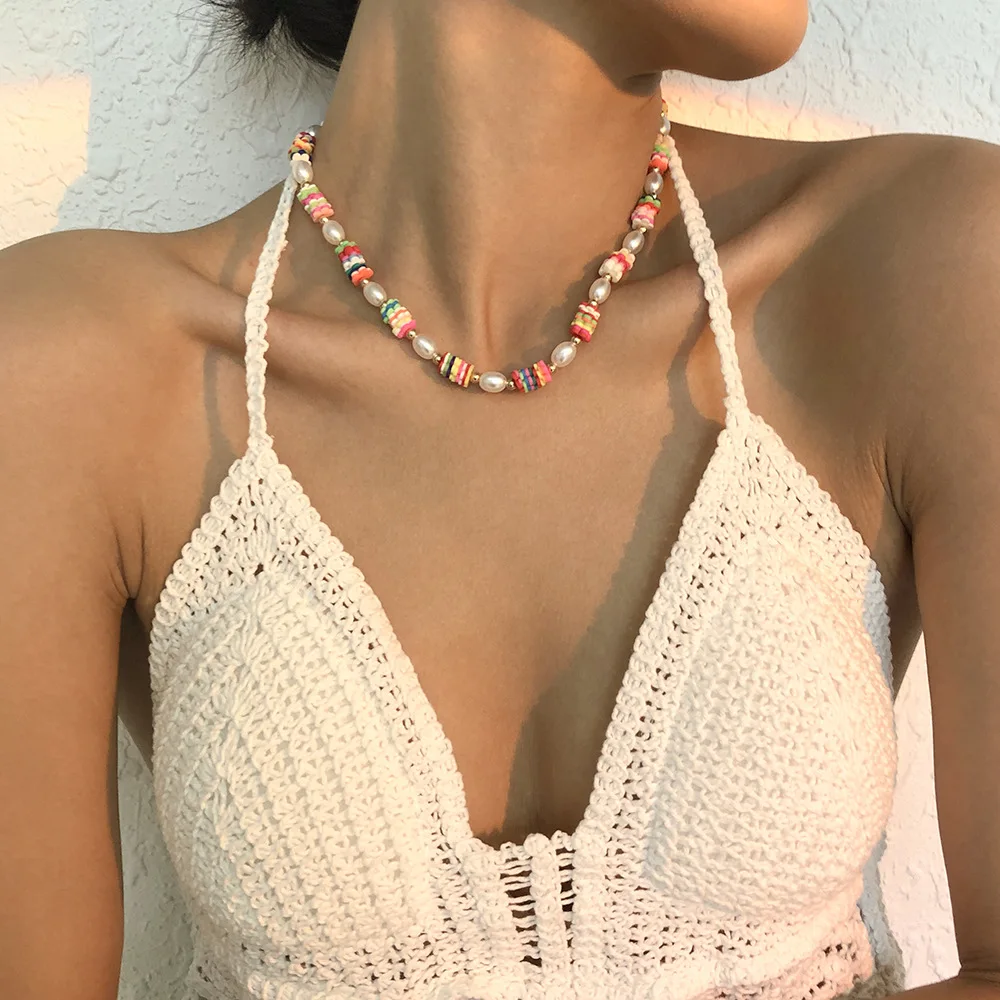 

2021 New FashionCelebrity Style Baroque Imitation Pearl Necklace Ladies Bohemian Necklace Girl Jewelry Jewelry Wholesale