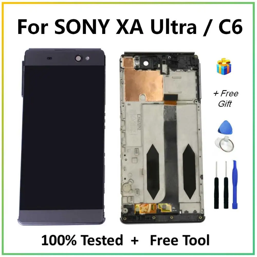 Для sony Xperia XA Ultra lcd дисплей кодирующий преобразователь сенсорного экрана в сборе с рамкой Замена для Xperia C6 F3211 F3212 6," lcd s