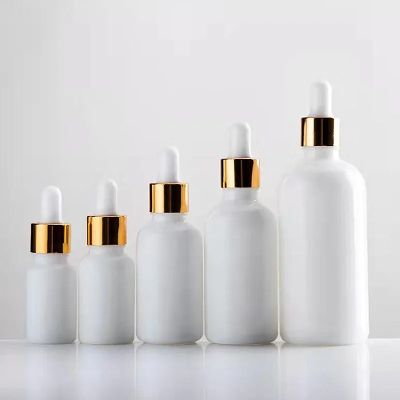 

100Pcs White Porcelain Essential Oil Perfume Bottles Liquid Bottle Reagent Pipette Dropper Aromatherapy Jar 5ml-100ml