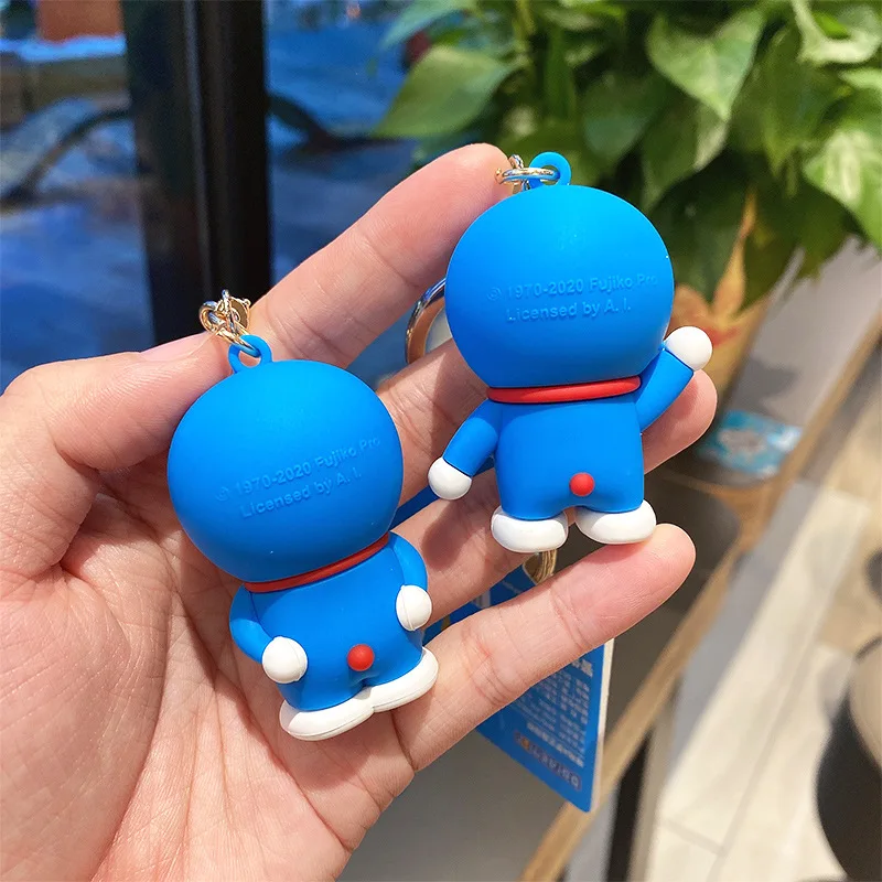 

2021 New Cute Doraemon Silicone Key Chains Christmas Girl's Birthday Gift Key Ring Keychain That Brings Good Luck
