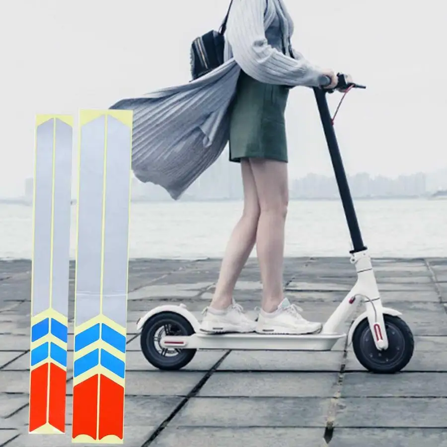 2 шт. 3 цвета ПВХ светоотражающие наклейки для Xiaomi Mijia M365 электрический скутер Предупреждение ющая полоса аксессуары для электронных скутеров