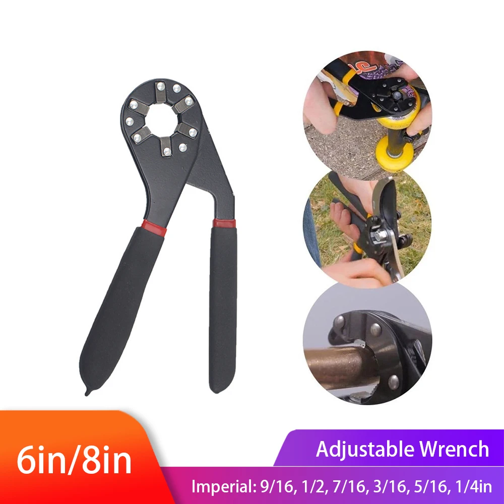 

6in/8in Wrench Hexagon Torque Adjustable Spanner Car Repair Tool Universal Multifunctional Wrench 14 in 1 1/2, 9/16, 5/8,11/16