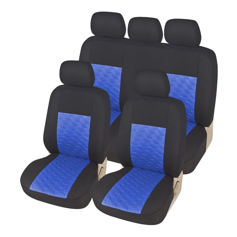 BLUE SEAT COVER Высококачественный модный 9-шт чехол для сиденья, уникальный четырехсторонний узор, защита сиденья, много цветов на выбор для большинства чехлов для сидений - Название цвета: BLUE SEAT COVER