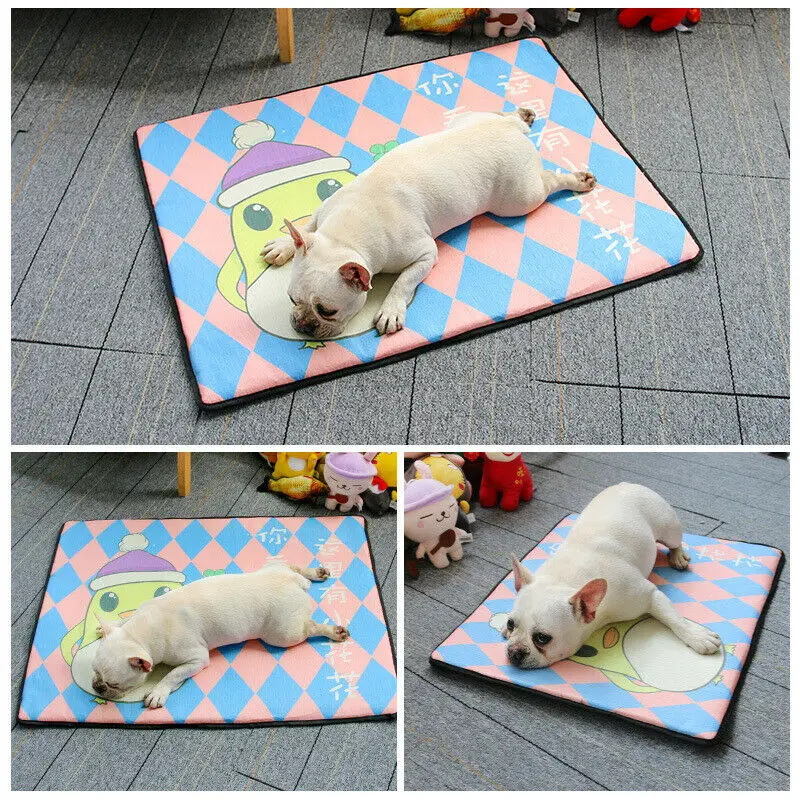 New Portable Summer Ice Silk Pad Pet Cooling Mat Cat Dog Bed Floor Nest Breathable | Дом и сад