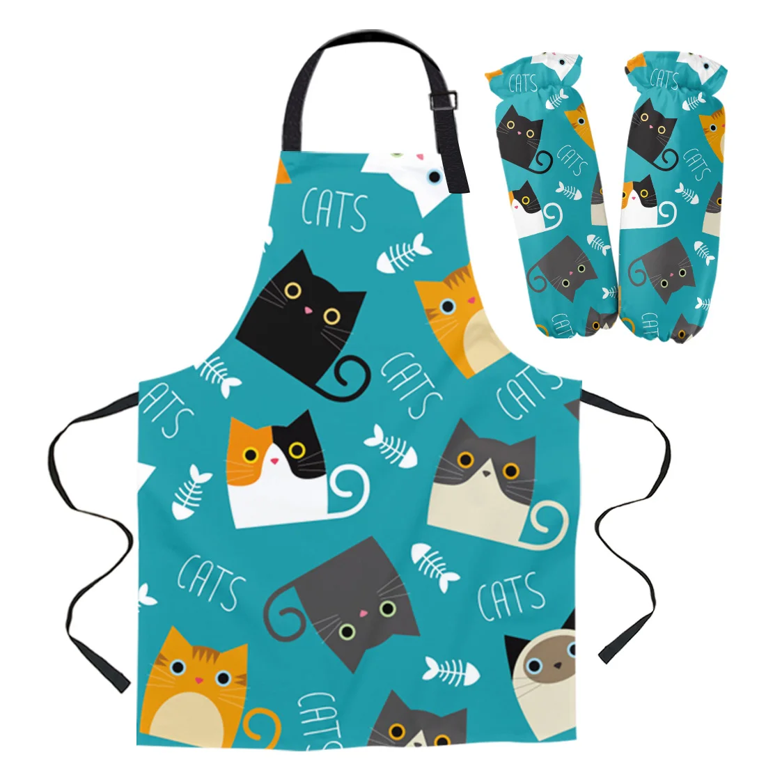 Фартук с милым мультяшным котом кухонный домашний фартук для чистки дома женские