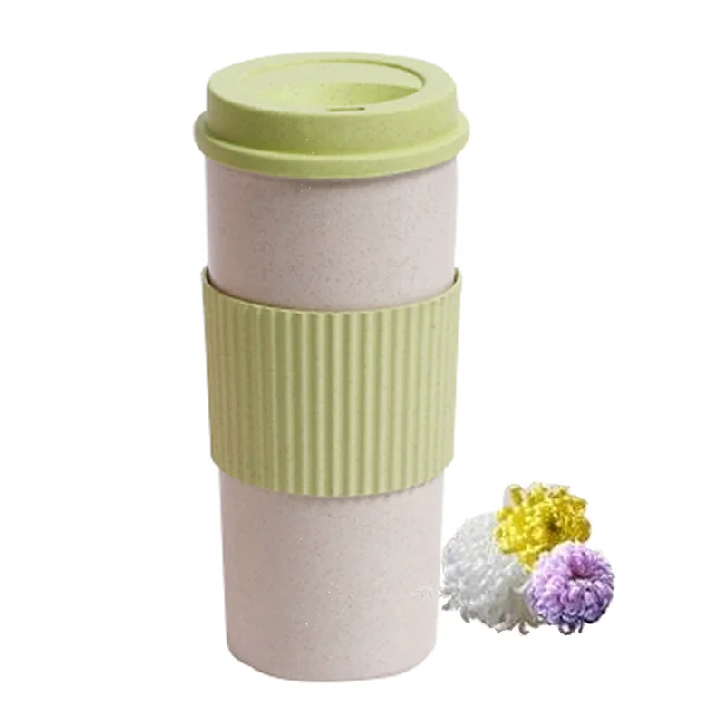 1 шт. портативные круглые кофейные кружки пшеничная солома пластиковые чайные