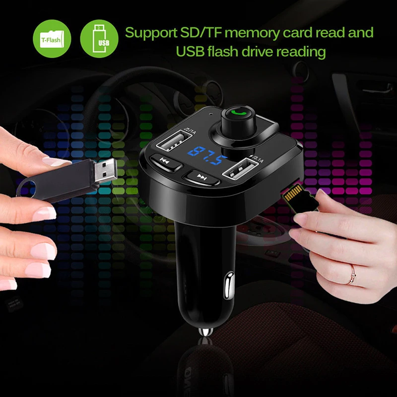Новый беспроводной автомобильный FM передатчик с Bluetooth ЖК дисплеем MP3 радио USB