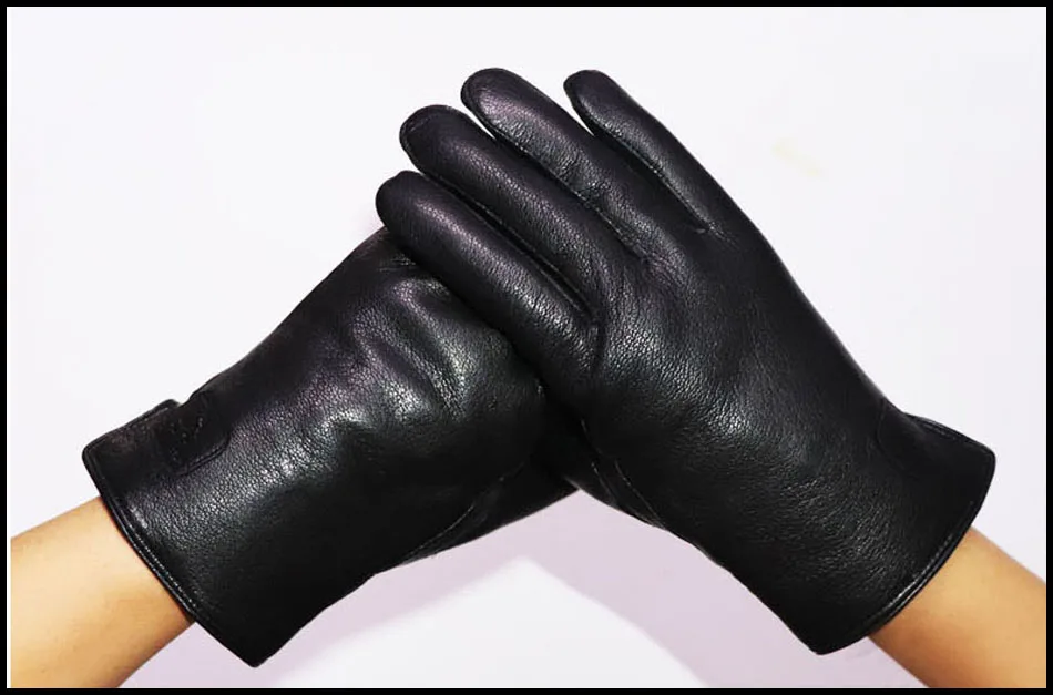 Мужские кожаные перчатки узор из оленьей кожи козьей утолщенное тепло