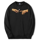 Мужская Флисовая Толстовка с круглым вырезом, большого размера