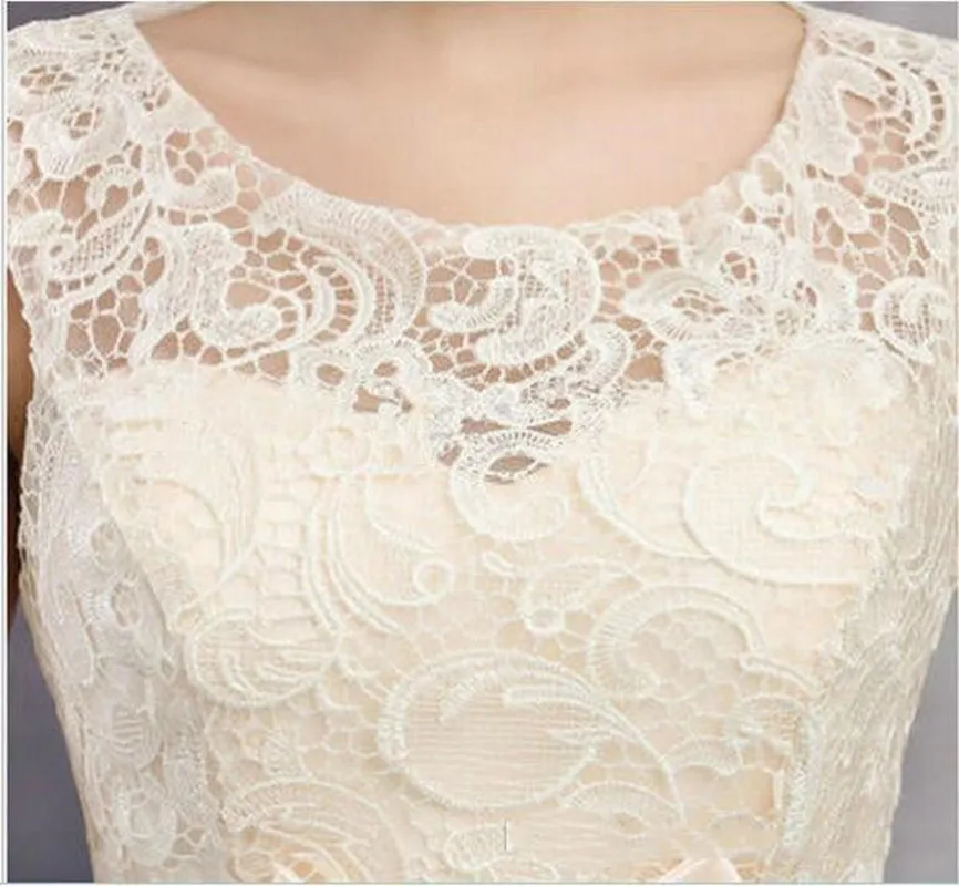 

2021 Colours Short Wedding Dresses bridesmaid dresses Knee Length Tulle Wedding Gown Lace-up With Bow free shipping custom