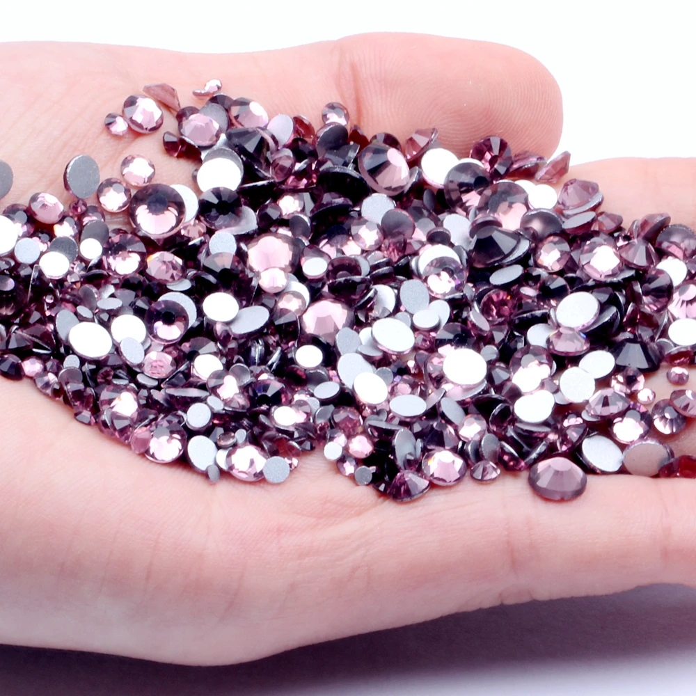 

Light Amethyst SS3-SS34 Non Hotfix Crystal Rhinestones Flatback Glue On Strass Diamond Glass Chatons For Jewelry Making Supplies