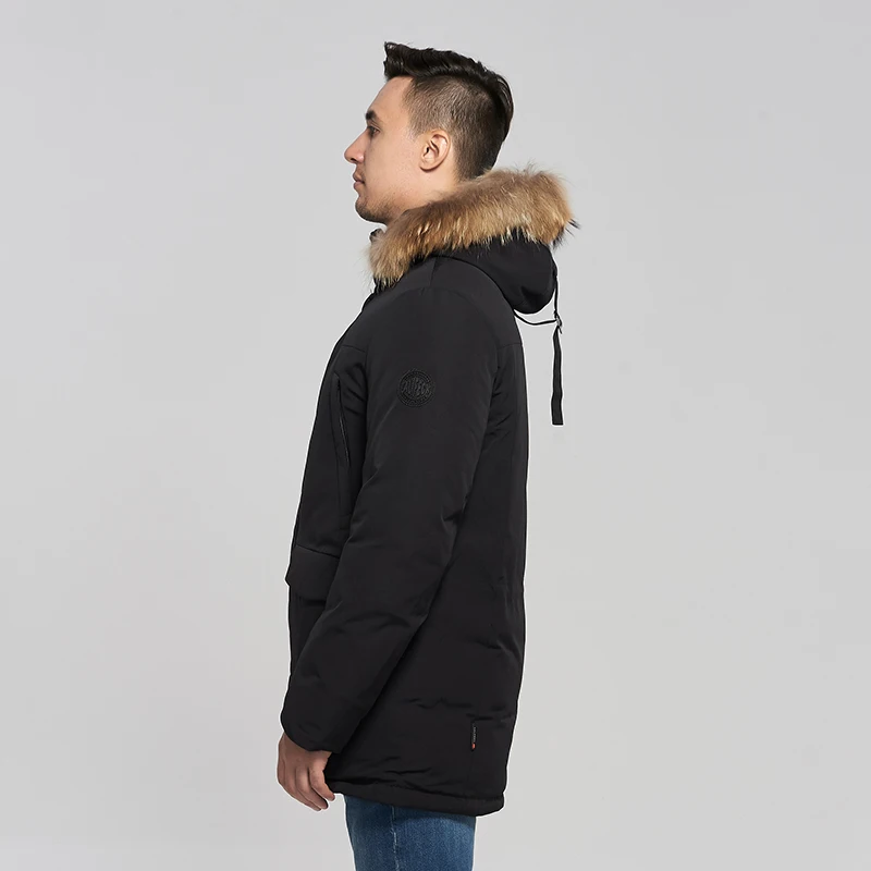 2020 Мужская Зимняя Парка Аляска Теплая Куртка С Капюшоном Натуральный Мех Енота Синтепон Хлопковое Пальто